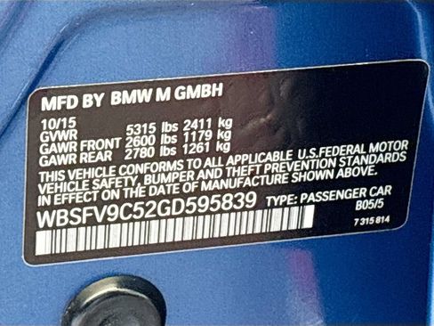 Used 2016 BMW M5 w/ Executive Package RWD image 35