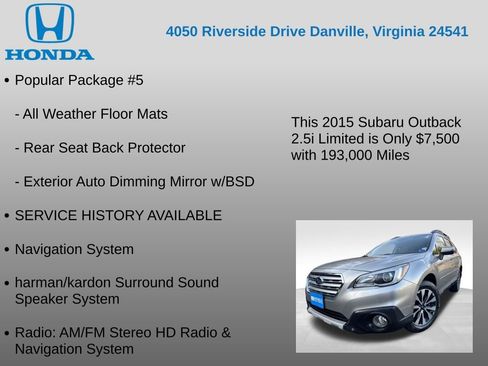 Used 2015 Subaru Outback 2.5i Limited image 12