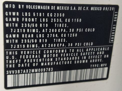 Used 2021 Volkswagen Tiguan SEL w/ 3-Row Tiguan MDO Package FWD image 33