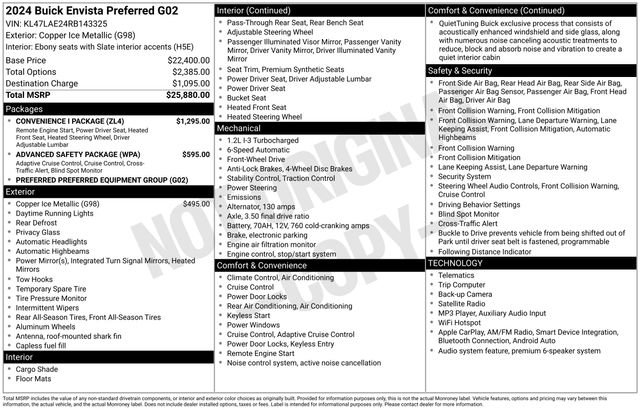 Used 2024 Buick Envista Preferred w/ Convenience I Package FWD image 7