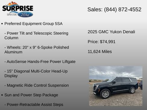 Used 2025 GMC Yukon Denali w/ Sun & Power Step Package AWD/4WD image 12