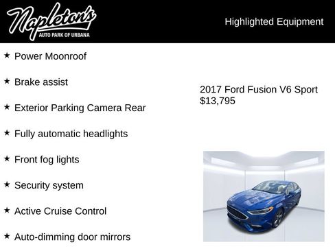 Used 2017 Ford Fusion Sport w/ Equipment Group 401A AWD/4WD image 7