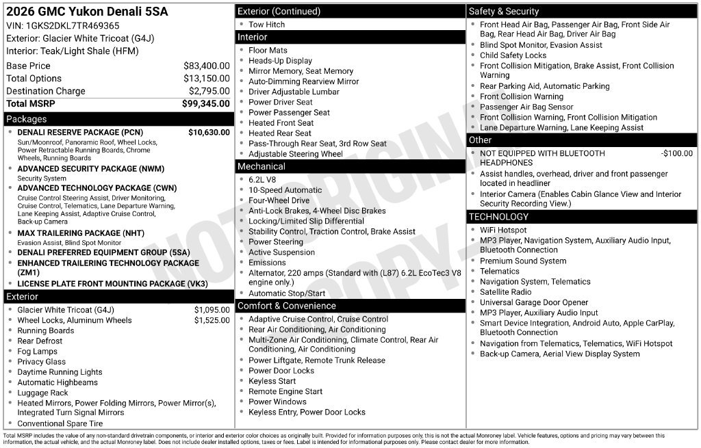 New 2026 GMC Yukon Denali w/ Denali Reserve Package AWD/4WD image 43