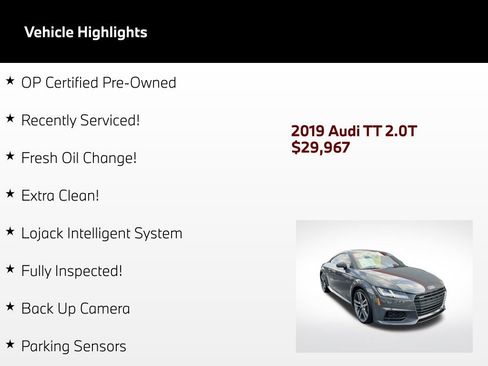 Used 2019 Audi TT 2.0T AWD/4WD image 2