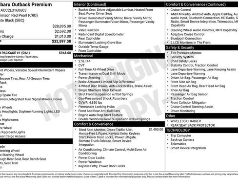 Used 2020 Subaru Outback Premium w/ Popular Package #1 image 21