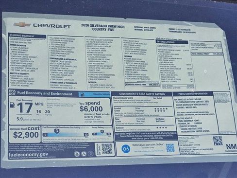 New 2026 Chevrolet Silverado 1500 High Country w/ High Country Premium Package AWD/4WD image 17