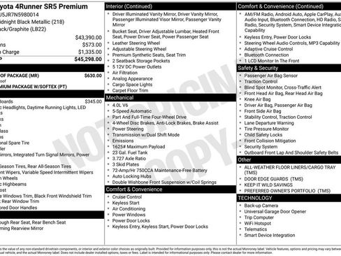 Used 2022 Toyota 4Runner SR5 Premium w/ Moonroof Package AWD/4WD image 5