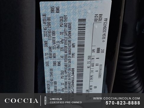 Certified 2022 Lincoln Corsair AWD w/ Equipment Group 101A image 26