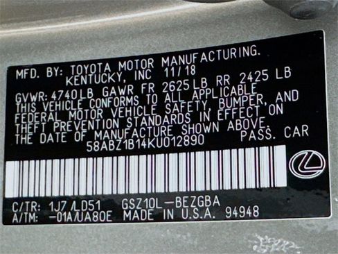 Used 2019 Lexus ES 350 image 17