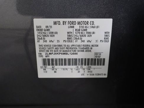 Used 2021 Lincoln Nautilus Reserve w/ Monochromatic Package image 54