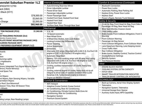New 2026 Chevrolet Suburban Premier w/ Sun And Tow Package image 30