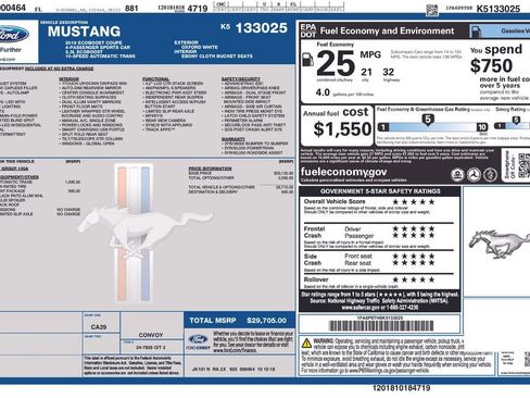 Certified 2019 Ford Mustang Coupe w/ Black Accent Package image 7