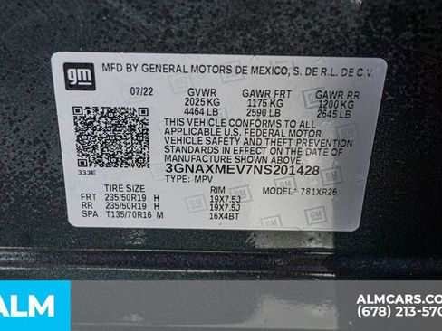 Used 2022 Chevrolet Equinox RS w/ RS Leather Package FWD image 61