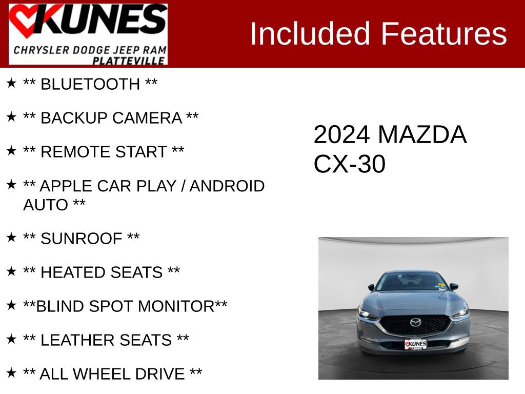 Used 2024 MAZDA CX-30 AWD 2.5 S w/ Preferred Package image 2