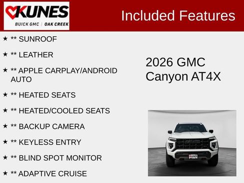 Used 2026 GMC Canyon AT4X w/ LPO, Black Badging Package AWD/4WD image 2