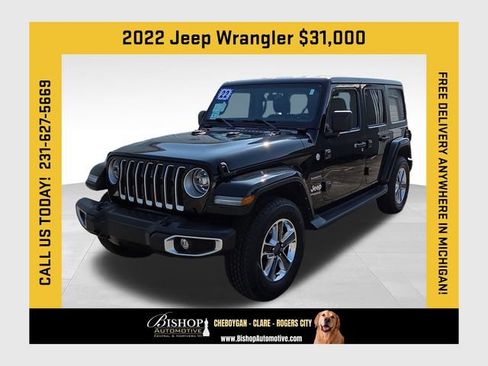 Used 2022 Jeep Wrangler Unlimited Sahara w/ LED Lighting Group AWD/4WD image 1