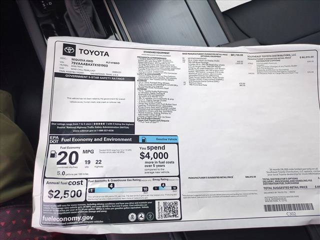 New 2026 Toyota Sequoia Platinum AWD/4WD image 17
