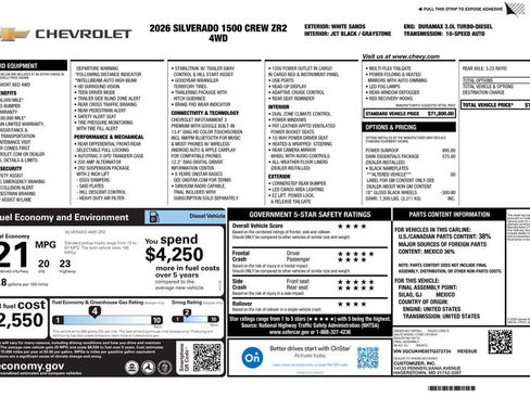 New 2026 Chevrolet Silverado 1500 ZR2 w/ LPO, Dark Essentials Package AWD/4WD image 4