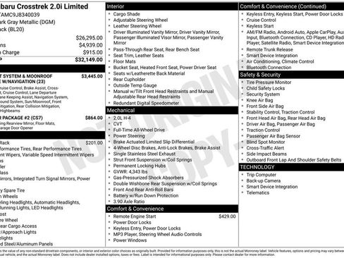 Used 2018 Subaru Crosstrek 2.0i Limited image 50