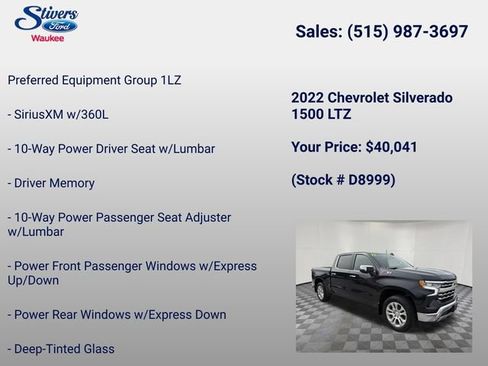 Used 2022 Chevrolet Silverado 1500 LTZ w/ LTZ Premium Package AWD/4WD image 8