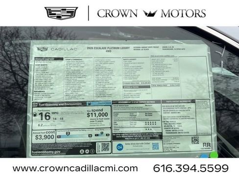 New 2026 Cadillac Escalade Platinum Luxury w/ LPO, Floor Liner Package image 16