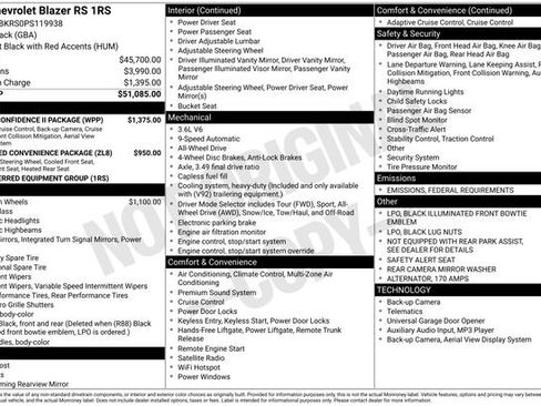 Used 2023 Chevrolet Blazer RS w/ Driver Confidence II Package image 29