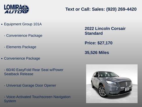 Used 2022 Lincoln Corsair AWD w/ Elements Package image 8