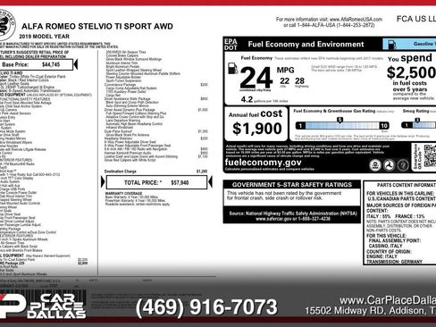 Used 2019 Alfa Romeo Stelvio Ti Sport w/ Quick Order Package 22S Sport AWD/4WD image 5