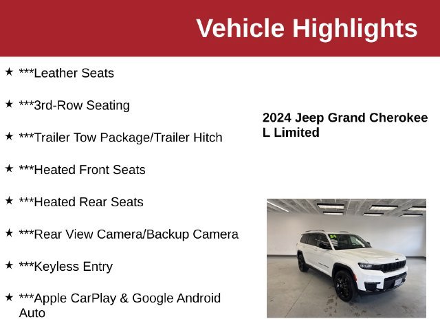 Used 2024 Jeep Grand Cherokee L Limited w/ Black Appearance Package AWD/4WD image 10