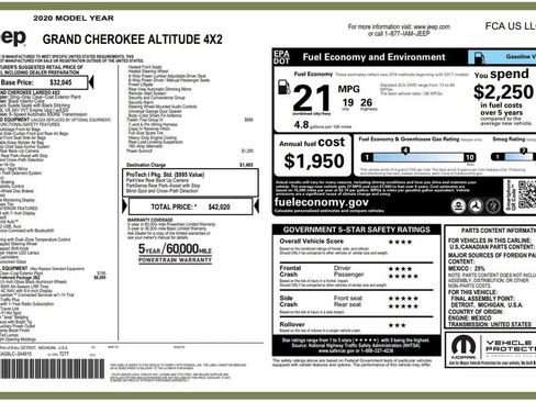 Used 2020 Jeep Grand Cherokee Altitude RWD image 3