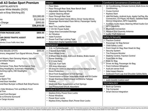 Used 2020 Audi A3 2.0T Premium w/ Final Edition Package image 2