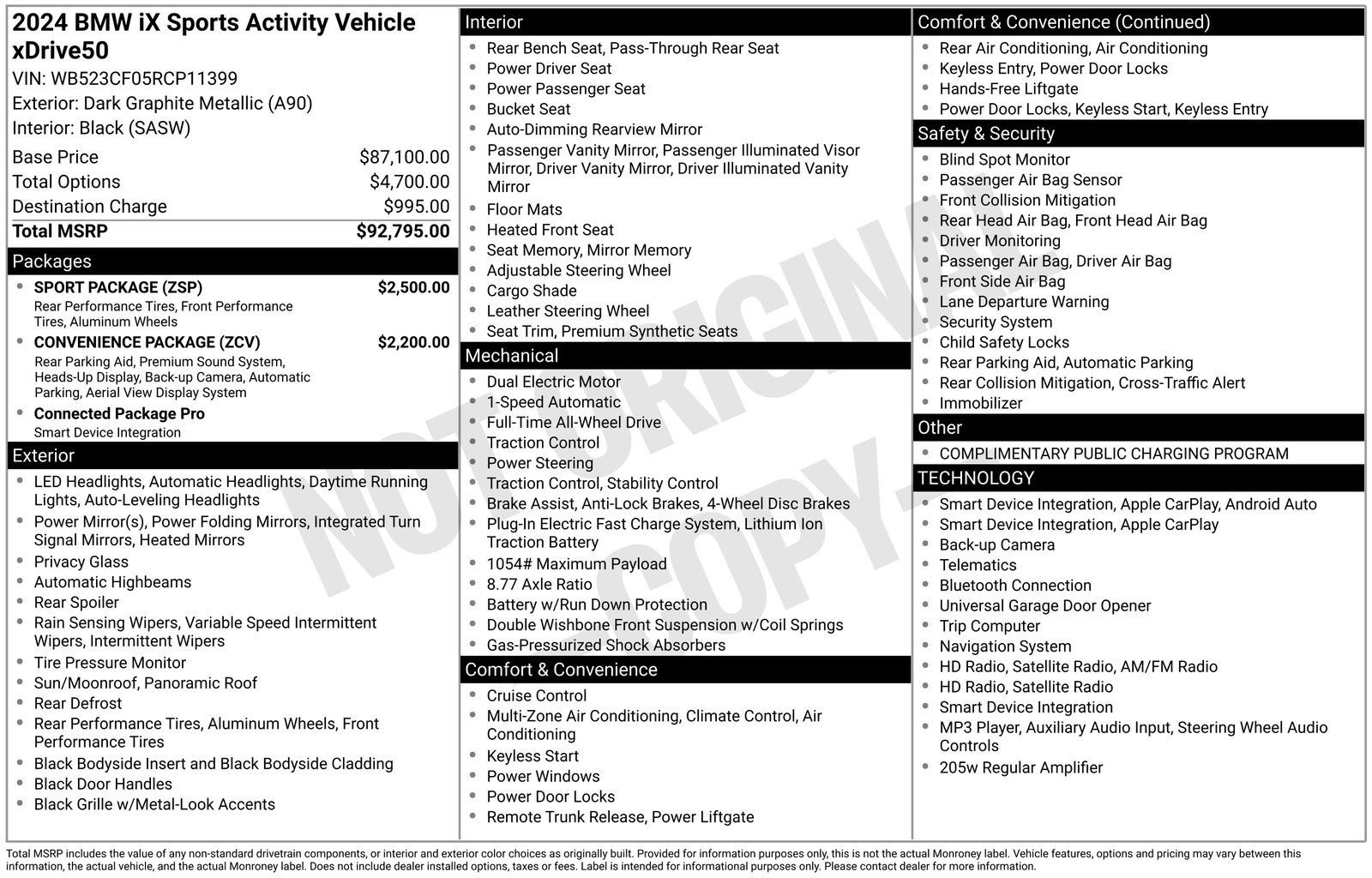Used 2024 BMW iX xDrive50 w/ Sport Package AWD/4WD image 35