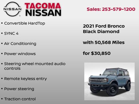 Used 2021 Ford Bronco Black Diamond AWD/4WD image 6