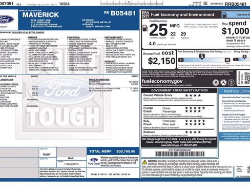 Used 2024 Ford Maverick Lariat w/ FX4 Off-Road Package AWD/4WD image 3