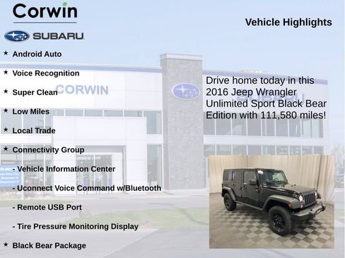 Used 2016 Jeep Wrangler Unlimited Sport AWD/4WD image 6