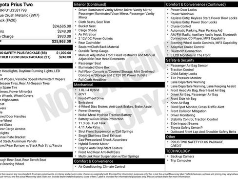 Used 2018 Toyota Prius Two w/ Prius Two Safety Plus Package FWD image 1
