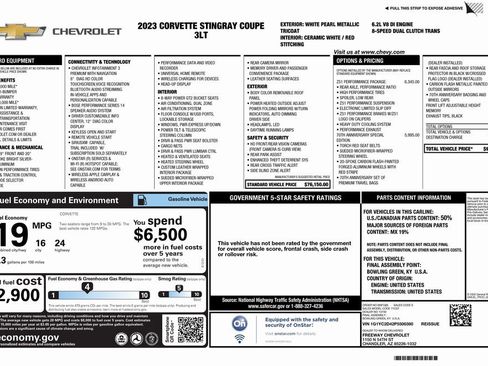 Used 2023 Chevrolet Corvette Stingray Premium Cpe w/ Z51 Performance Package image 4