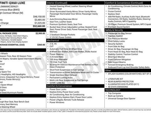 Used 2019 INFINITI QX60 Luxe w/ Essential Package image 10