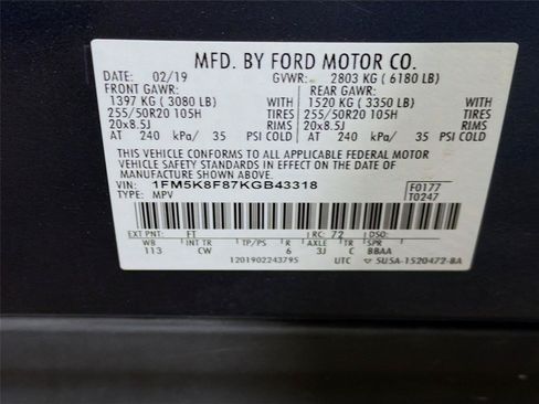Used 2019 Ford Explorer Limited w/ Class III Trailer Tow Package AWD/4WD image 40