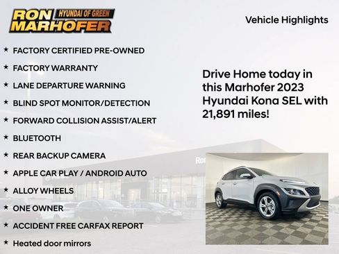 Certified 2023 Hyundai Kona SEL AWD/4WD image 16