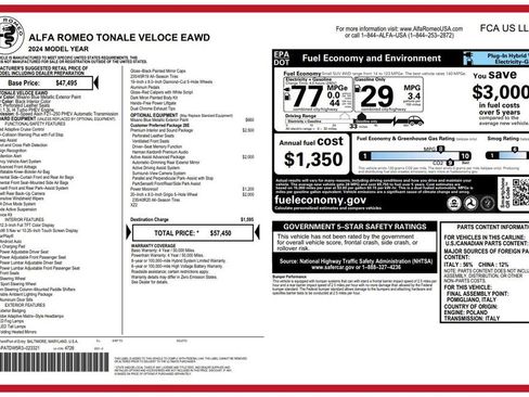 Used 2024 Alfa Romeo Tonale Veloce image 3
