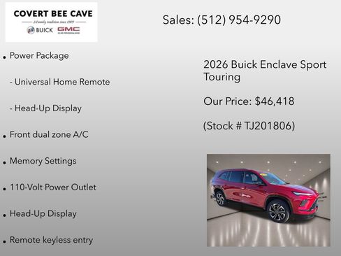 New 2026 Buick Enclave Sport Touring w/ Power Package FWD image 12