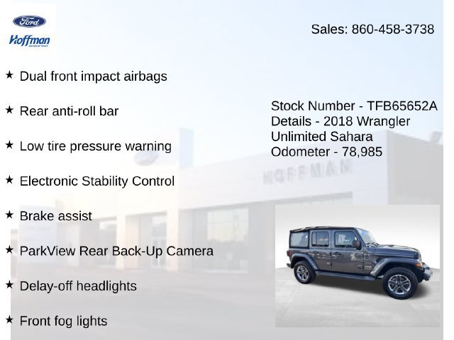 Used 2018 Jeep Wrangler Unlimited Sahara AWD/4WD image 29