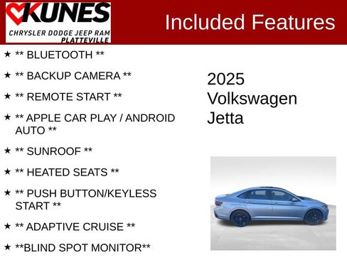 Used 2025 Volkswagen Jetta SE w/ Sunroof Package FWD image 2