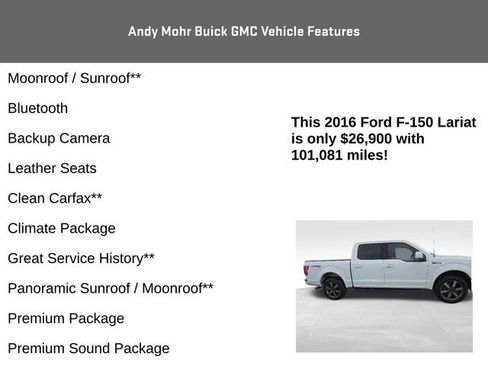 Used 2016 Ford F150 Lariat w/ Equipment Group 502A Luxury AWD/4WD image 4