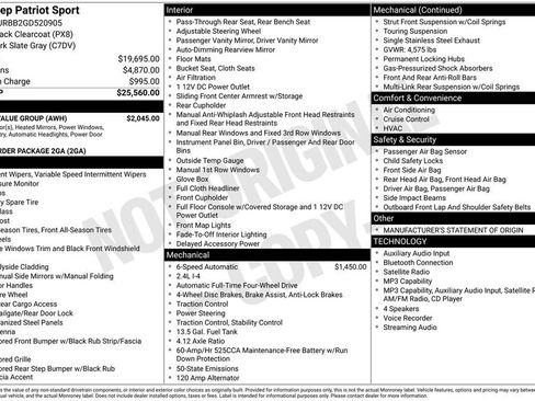 Used 2016 Jeep Patriot Sport w/ Power Value Group AWD/4WD image 11