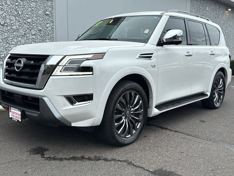 Certified 2022 Nissan Armada Platinum w/ Captain's Chairs Package image 1