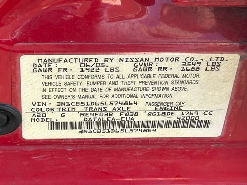 Used 2005 Nissan Sentra 1.8 S w/ (S04) 1.8S Special Editto Pkg image 28