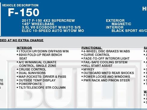 Used 2017 Ford F150 XLT w/ Equipment Group 302A Luxury RWD image 16