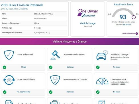 Used 2021 Buick Envision Preferred image 3